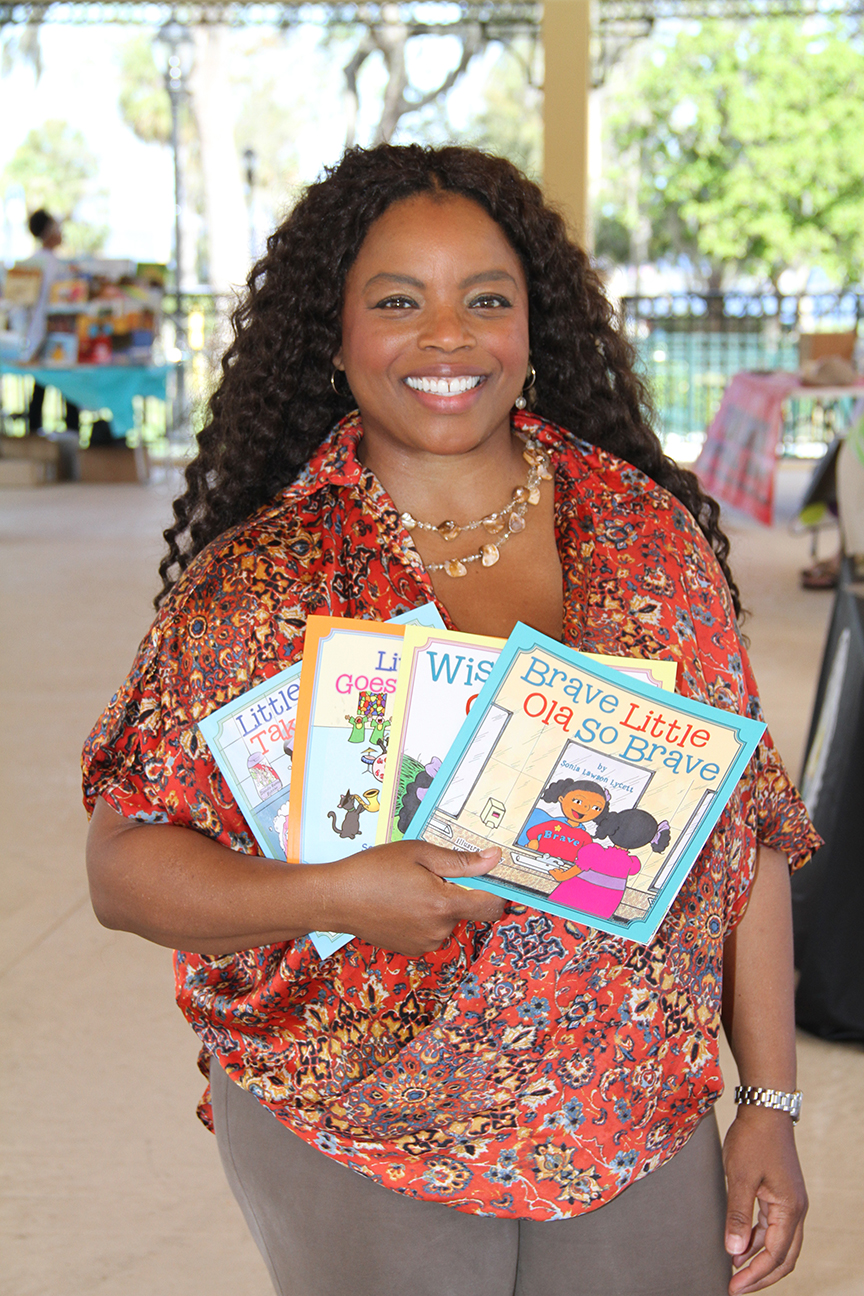 Author Sonia Lawson Lycett with "Brave Little Ola" books